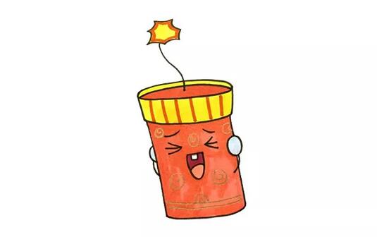一只卡通的鞭炮简笔画怎么画