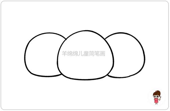 元宵节简笔画,教你画可爱的小汤圆