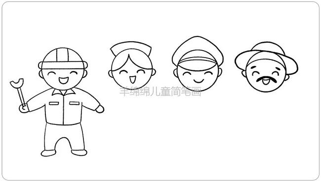 五一劳动节简笔画,劳动最光荣图片