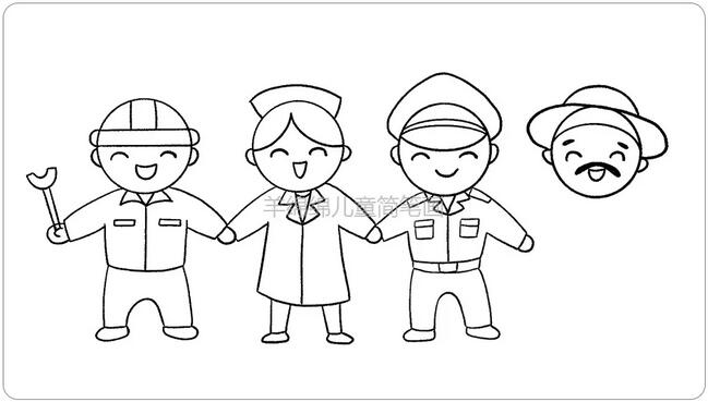 五一劳动节简笔画,劳动最光荣图片