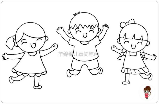 六一儿童节简笔画,祝小朋友们节日快乐