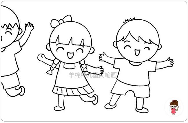 六一儿童节简笔画,祝小朋友们节日快乐