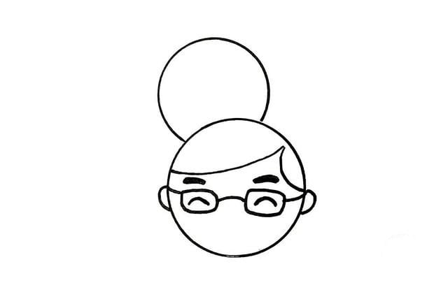 父亲节简笔画,快乐的父子俩