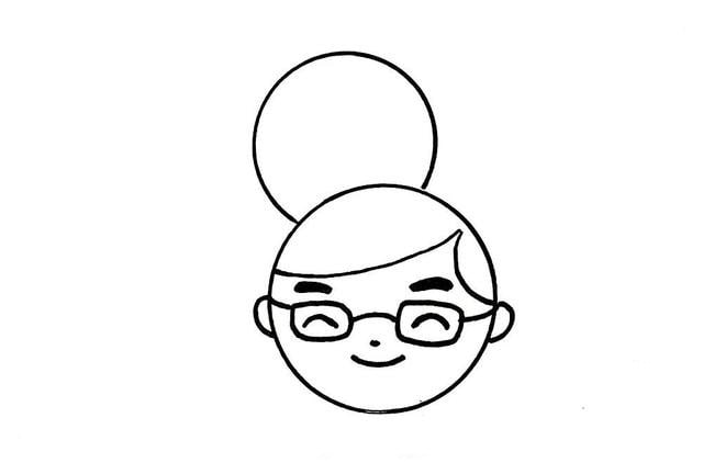 父亲节简笔画,快乐的父子俩