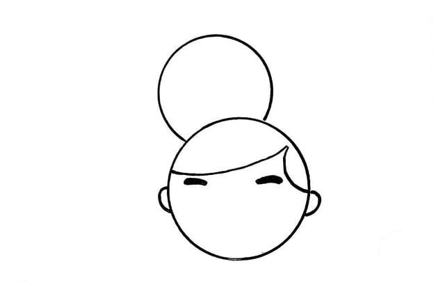 父亲节简笔画,快乐的父子俩