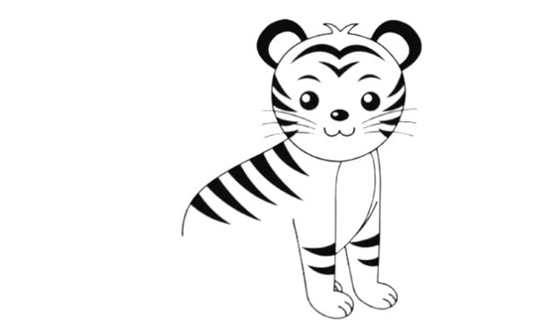虎年如何画卡通老虎简笔画?