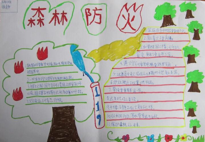 森林防火手抄报图片简单漂亮