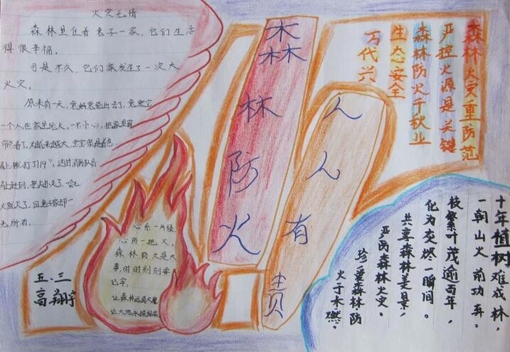 森林防火手抄报图片简单漂亮