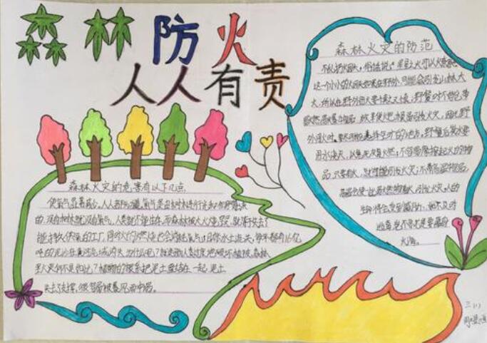 森林防火手抄报图片简单漂亮
