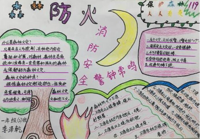 森林防火手抄报图片简单漂亮
