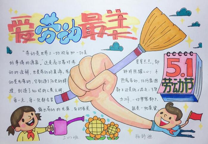 五一劳动节手抄报简单好画
