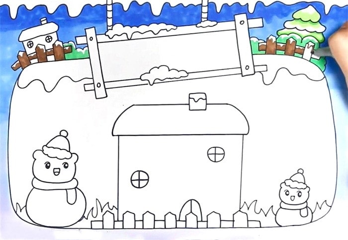 万能冬天的手抄报模板怎么画